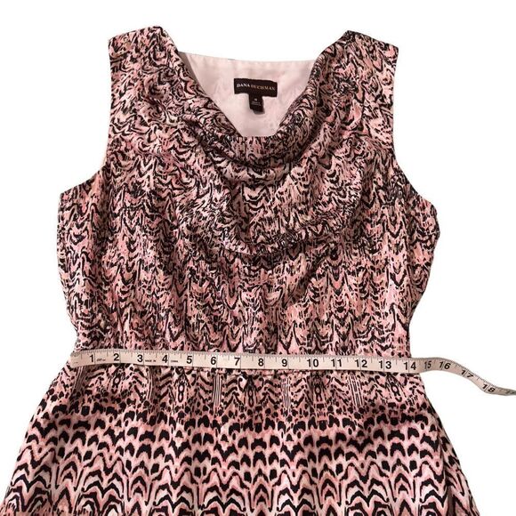 Dana Buchman Abstract Print Draped Sleeveless Dress Medium - Picture 15 of 16